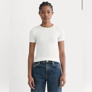 NWT Everlane The Pima Micro-Rib Crew Tee
